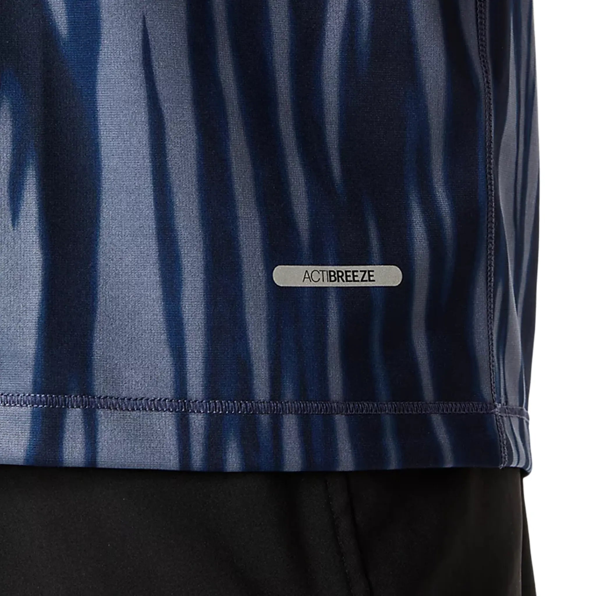 Material View of Asics Road All Over Men’s S/S Navy T Shirt 2011D092-400